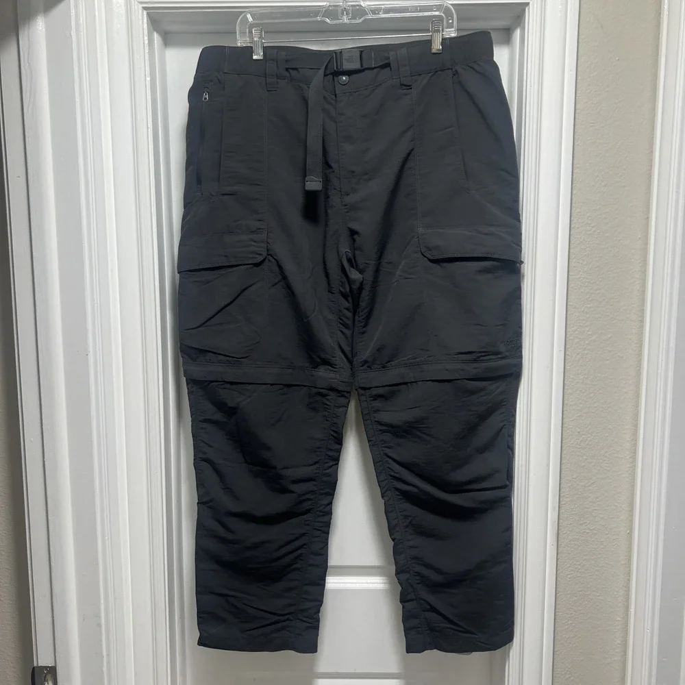 The North Face Men's Short Court Convertible Nylon Hiking‎ Pants Gray XL 40x29